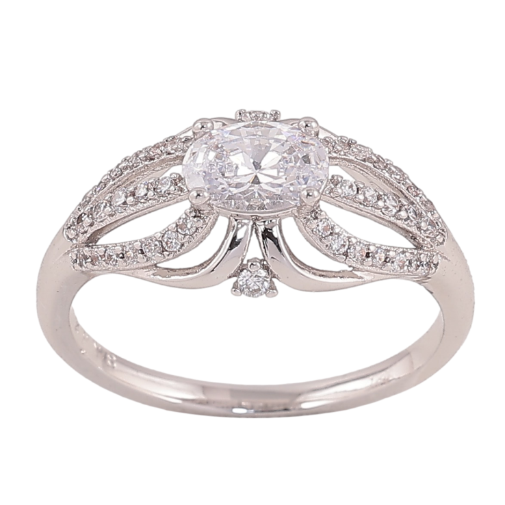 Каблучка Xuping колір Родій "Візерунок з кристалами" фото №14 Каблучка Xuping колір Родій "Візерунок з кристалами" фото №14