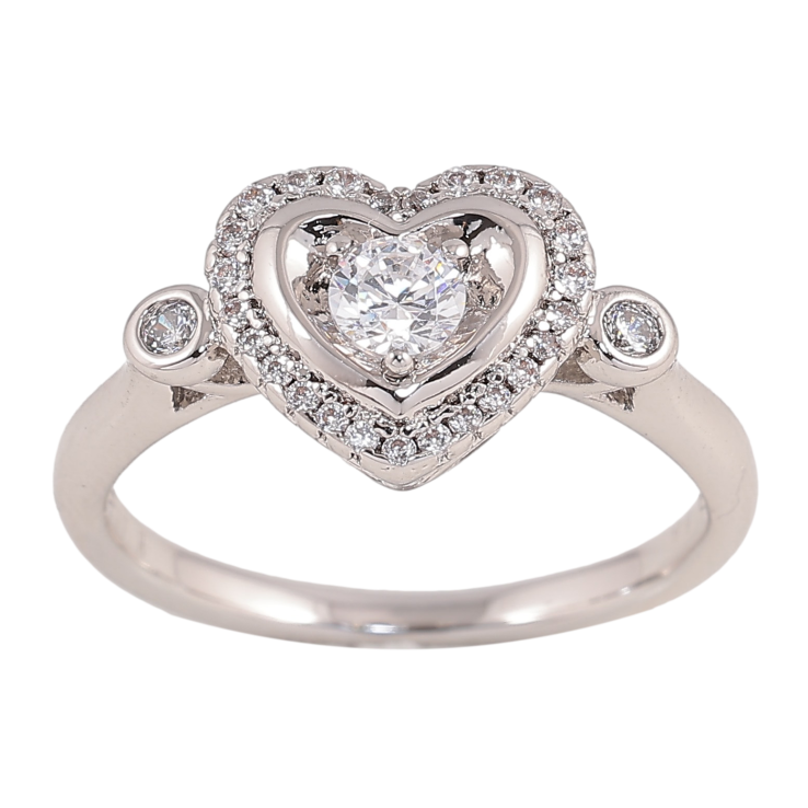 Кольцо Xuping цвет Родий "Сердечко с кристаллами" фото №11 Кольцо Xuping цвет Родий "Сердечко с кристаллами" фото №11