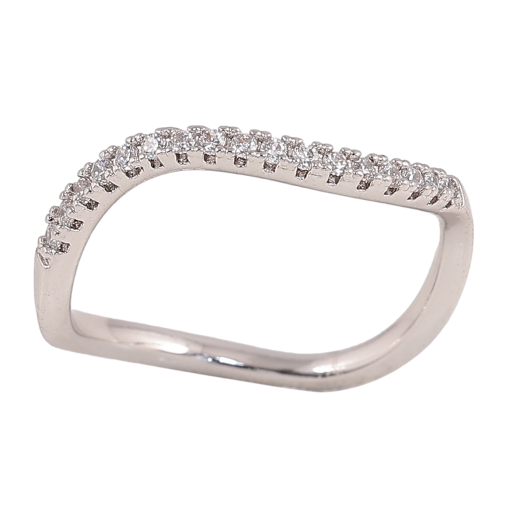 Кольцо Xuping цвет Родий "Волнистая дорожка кристаллов" фото №17 Кольцо Xuping цвет Родий "Волнистая дорожка кристаллов" фото №17