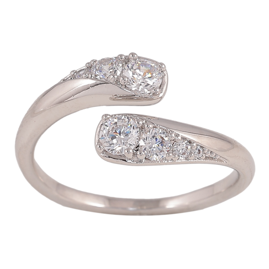 Кольцо Xuping цвет Родий "Узор с кристаллами" фото №1 Кольцо Xuping цвет Родий "Узор с кристаллами" фото №1