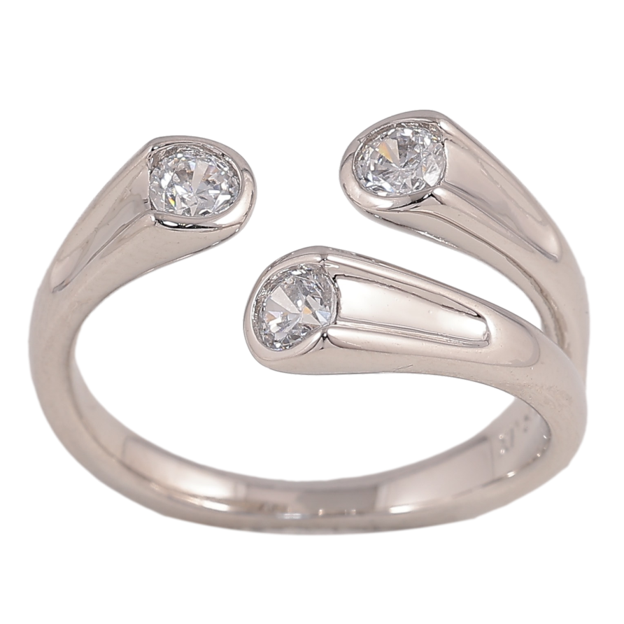 Кольцо Xuping цвет Родий "Узор с кристаллами" фото №1 Кольцо Xuping цвет Родий "Узор с кристаллами" фото №1