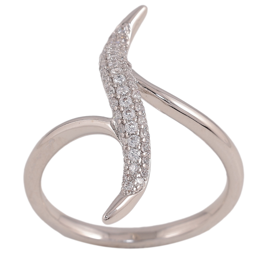 Кольцо Xuping цвет Родий "Узор с кристаллами" фото №1 Кольцо Xuping цвет Родий "Узор с кристаллами" фото №1