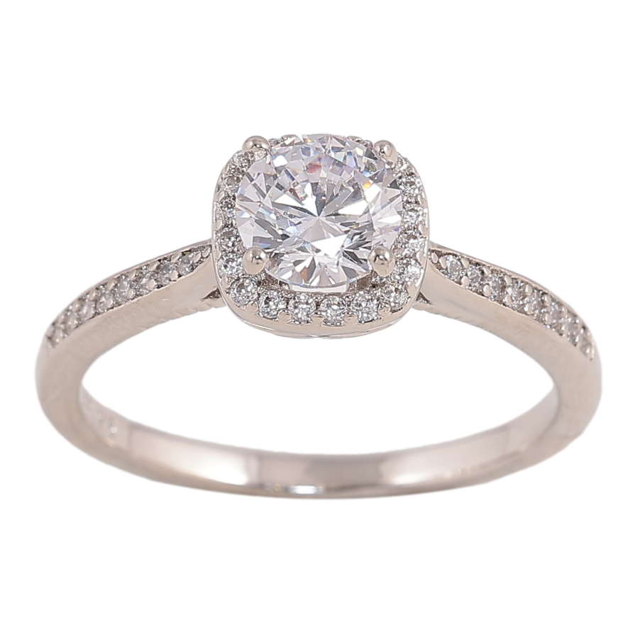 Кольцо Xuping цвет Родий "Узор с кристаллами" фото №1 Кольцо Xuping цвет Родий "Узор с кристаллами" фото №1