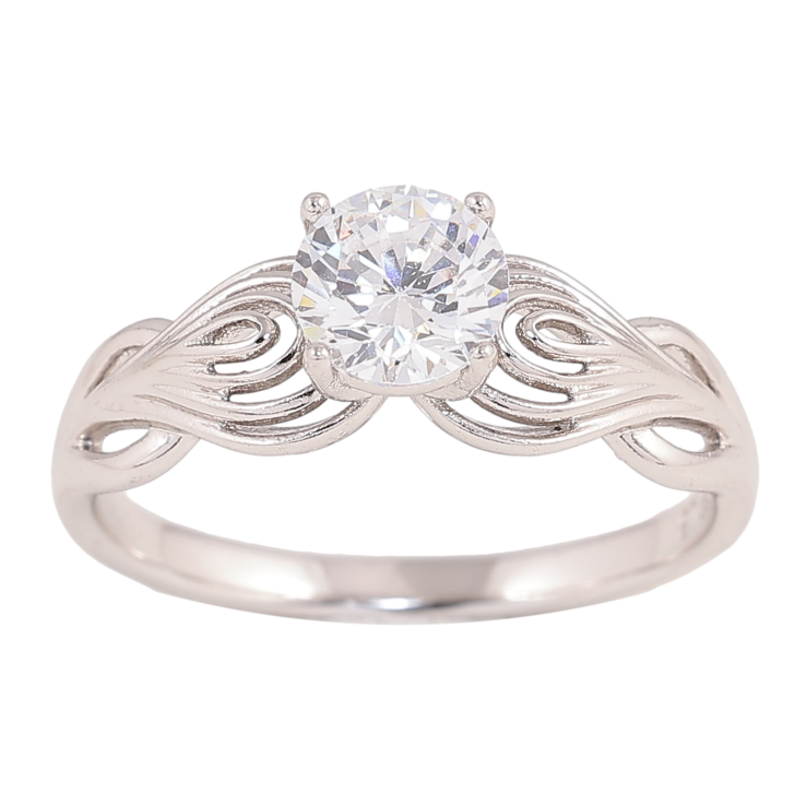 Кольцо Xuping цвет Родий "Узор с кристаллом" фото №8 Кольцо Xuping цвет Родий "Узор с кристаллом" фото №8