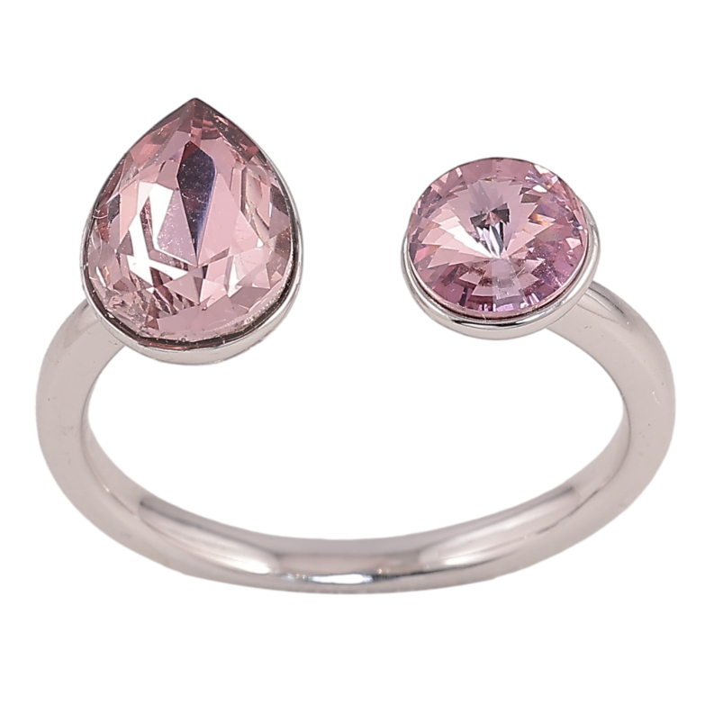 Каблучка Xuping колір Родій з кр-ми Swarovski "Два кристали Amethyst" фото №2 Каблучка Xuping колір Родій з кр-ми Swarovski "Два кристали Amethyst" фото №2