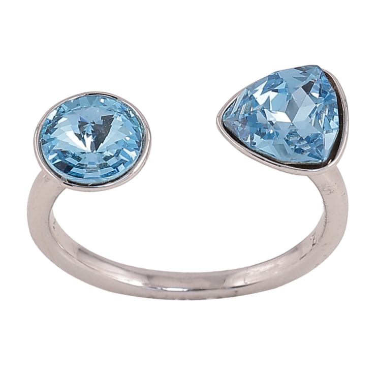 Каблучка Xuping колір Родій з кр-ми Swarovski "Два кристали Aquamarine" фото №17 Каблучка Xuping колір Родій з кр-ми Swarovski "Два кристали Aquamarine" фото №17
