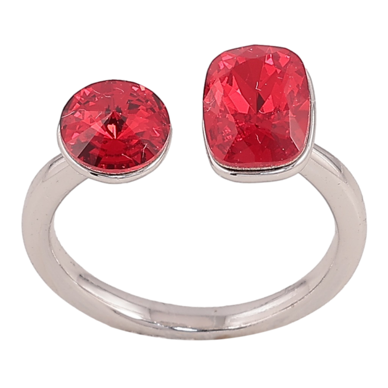 Кольцо Xuping цвет Родий с кр-ми Swarovski "Два кристалла Siam" фото №1 Кольцо Xuping цвет Родий с кр-ми Swarovski "Два кристалла Siam" фото №1