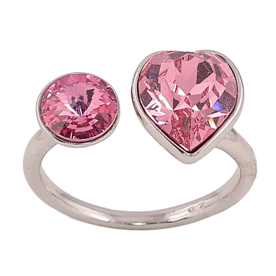 Каблучка Xuping колір Родій з кр-ми Swarovski "Два кристали Rose" фото №1 Каблучка Xuping колір Родій з кр-ми Swarovski "Два кристали Rose" фото №1