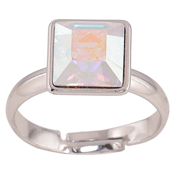 Каблучка Xuping колір Родій з кр-ми Swarovski "Кристал АВ" 10х10мм фото №3 Каблучка Xuping колір Родій з кр-ми Swarovski "Кристал АВ" 10х10мм фото №3