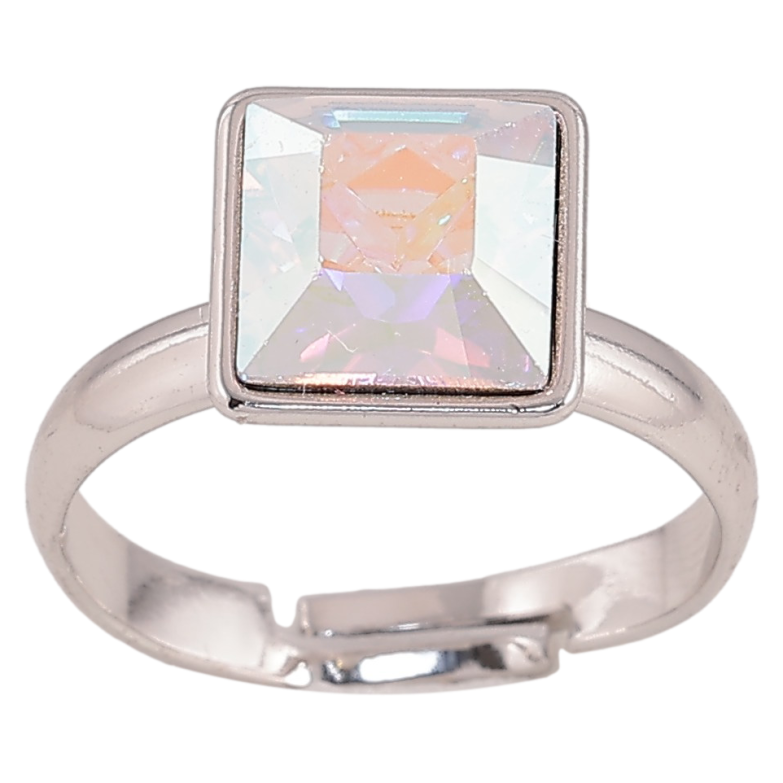 Каблучка Xuping колір Родій з кр-ми Swarovski "Кристал АВ" 10х10мм фото №1 Каблучка Xuping колір Родій з кр-ми Swarovski "Кристал АВ" 10х10мм фото №1