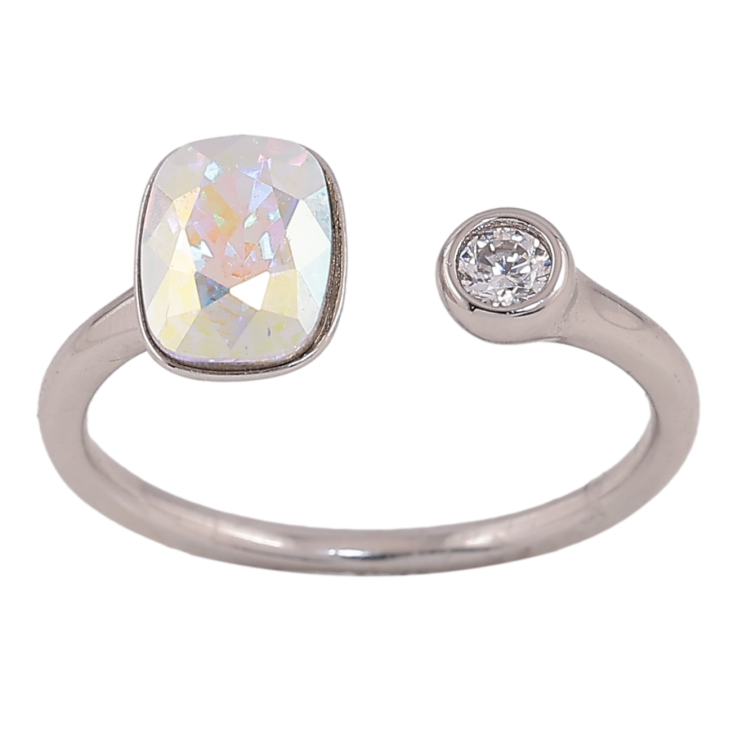 Каблучка Xuping колір Родій з кр-ми Swarovski "Кристал АВ з кристалом" фото №4 Каблучка Xuping колір Родій з кр-ми Swarovski "Кристал АВ з кристалом" фото №4