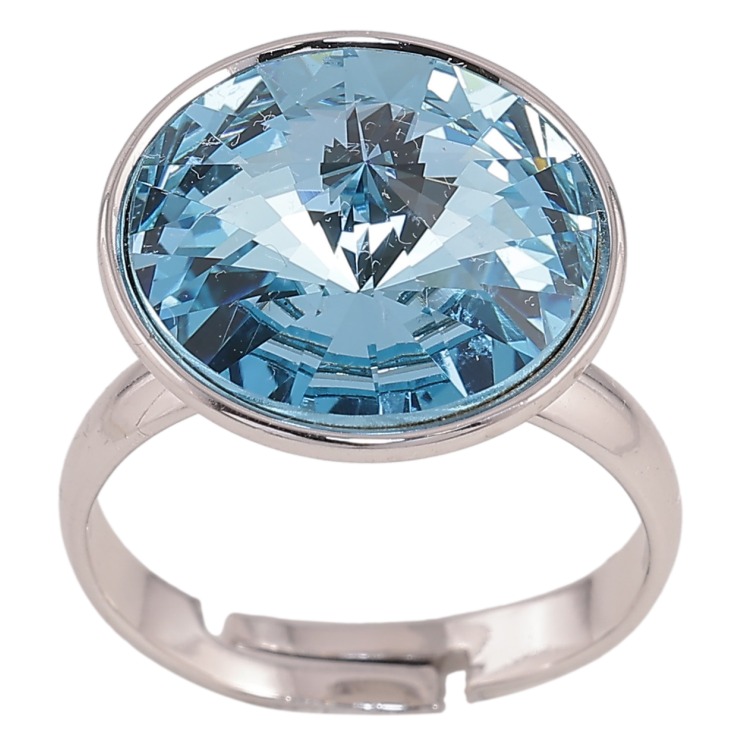Каблучка Xuping колір Родій з кр-ми Swarovski "Кристал Aquamarine ø 16мм" фото №18 Каблучка Xuping колір Родій з кр-ми Swarovski "Кристал Aquamarine ø 16мм" фото №18