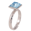 Каблучка Xuping колір Родій з кр-ми Swarovski "Кристал Aquamarine" 10х10мм фото №2 Каблучка Xuping колір Родій з кр-ми Swarovski "Кристал Aquamarine" 10х10мм фото №2