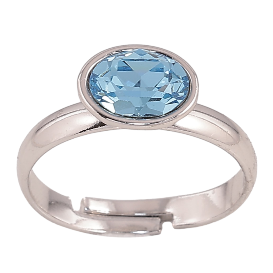 Каблучка Xuping колір Родій з кр-ми Swarovski "Кристал Aquamarine" фото №1 Каблучка Xuping колір Родій з кр-ми Swarovski "Кристал Aquamarine" фото №1