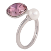 Каблучка Xuping колір Родій з кр-ми Swarovski Кристал Amethyst з перлиною, ø 10мм та 6мм фото №3 Каблучка Xuping колір Родій з кр-ми Swarovski Кристал Amethyst з перлиною, ø 10мм та 6мм фото №3