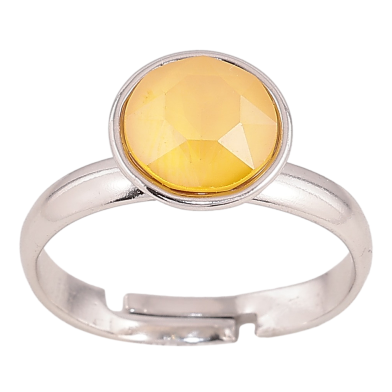 Каблучка Xuping колір Родій з кр-ми Swarovski "Кристал Buttercup" ø 10мм фото №1