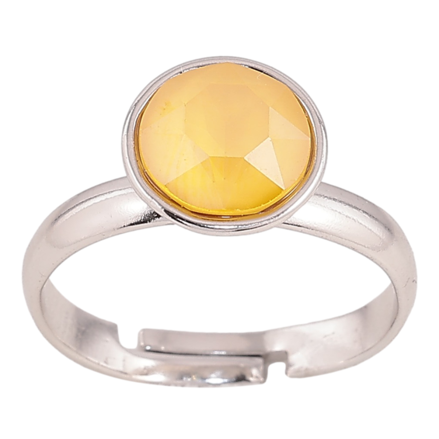 Каблучка Xuping колір Родій з кр-ми Swarovski "Кристал Buttercup" ø 10мм фото №1