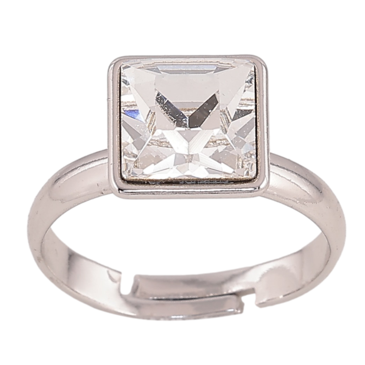 Каблучка Xuping колір Родій з кр-ми Swarovski "Кристал Clear" 10х10мм фото №4 Каблучка Xuping колір Родій з кр-ми Swarovski "Кристал Clear" 10х10мм фото №4