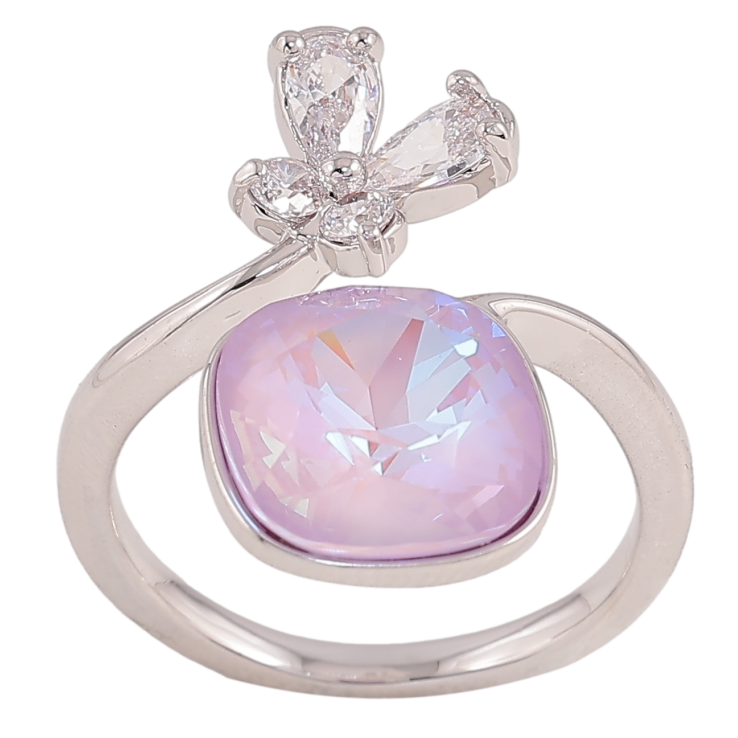 Кольцо Xuping цвет Родий с кр-ми Swarovski "Кристалл Lavender Delite с бабочкой" фото №24 Кольцо Xuping цвет Родий с кр-ми Swarovski "Кристалл Lavender Delite с бабочкой" фото №24