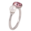 Каблучка Xuping колір Родій з кр-ми Swarovski "Кристал Antique Pink з перлами, ø 6мм, 6х8мм" фото №3