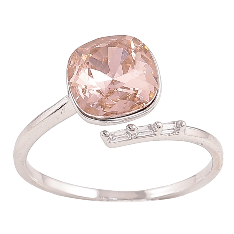 Кольцо Xuping цвет Родий с кр-ми Swarovski "Кристалл Light Rose с кристаллами" фото №3 Кольцо Xuping цвет Родий с кр-ми Swarovski "Кристалл Light Rose с кристаллами" фото №3