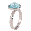Кольцо Xuping цвет Родий с кр-ми Swarovski Кристалл Light Turquoise 12х12мм фото №2