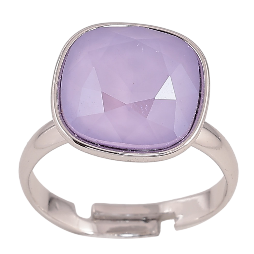 Каблучка Xuping колір Родій з кр-ми Swarovski "Кристал Provence Lavender" 14х14мм фото №1