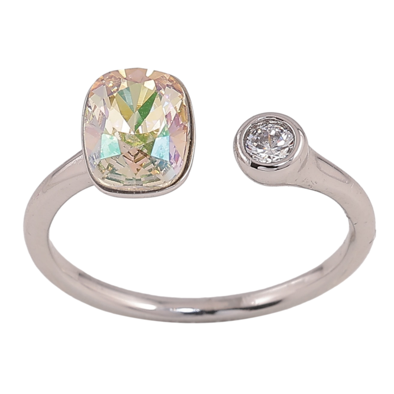 Кольцо Xuping цвет Родий с кр-ми Swarovski "Кристалл Luminous Green с кристаллом" фото №2 Кольцо Xuping цвет Родий с кр-ми Swarovski "Кристалл Luminous Green с кристаллом" фото №2