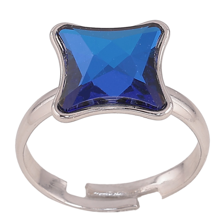 Каблучка Xuping колір Родій з кр-ми Swarovski "Кристал Metallic Blue" фото №1 Каблучка Xuping колір Родій з кр-ми Swarovski "Кристал Metallic Blue" фото №1