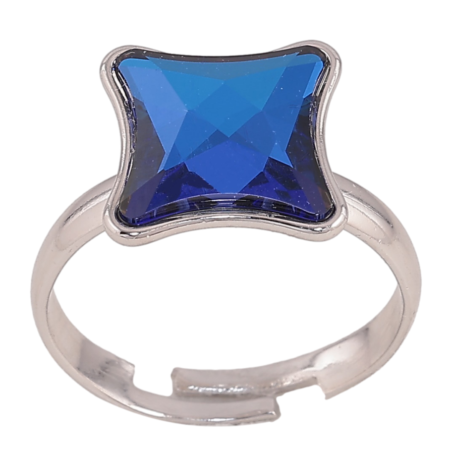 Каблучка Xuping колір Родій з кр-ми Swarovski "Кристал Metallic Blue" фото №1 Каблучка Xuping колір Родій з кр-ми Swarovski "Кристал Metallic Blue" фото №1