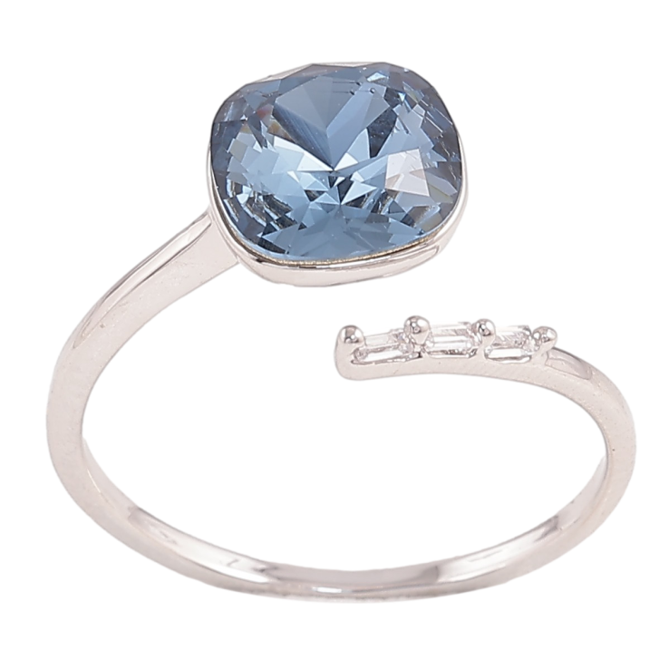 Каблучка Xuping колір Родій з кр-ми Swarovski "Кристал Montana" фото №14