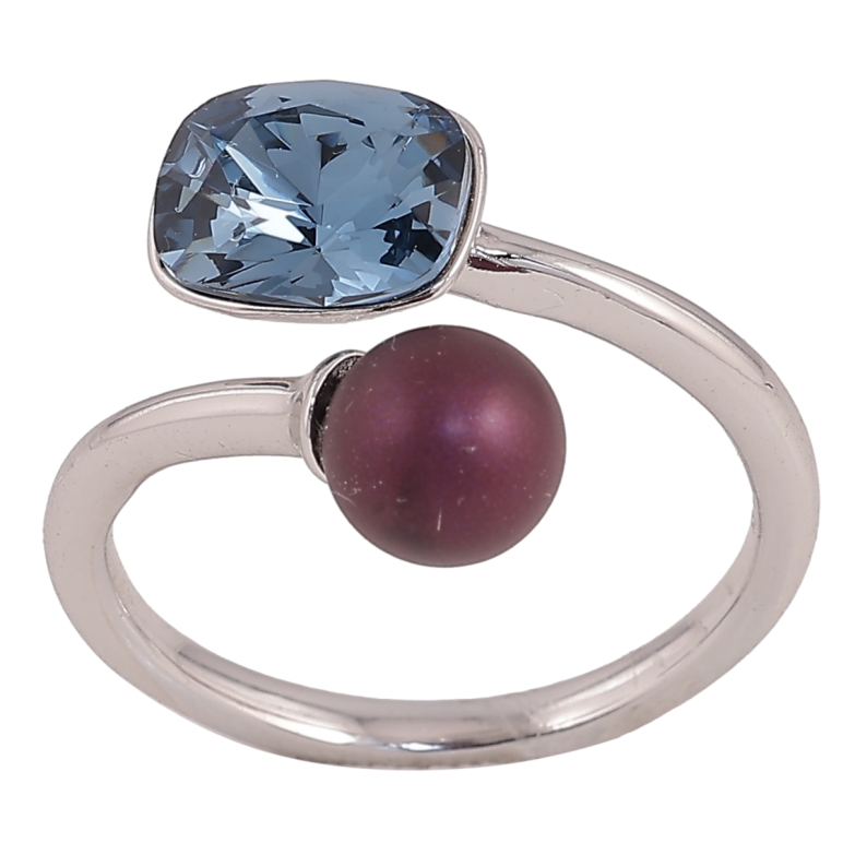 Кольцо Xuping цвет Родий с кр-ми Swarovski "Кристалл Montana с шариком, ø 6мм, 6х8мм" фото №2 Кольцо Xuping цвет Родий с кр-ми Swarovski "Кристалл Montana с шариком, ø 6мм, 6х8мм" фото №2