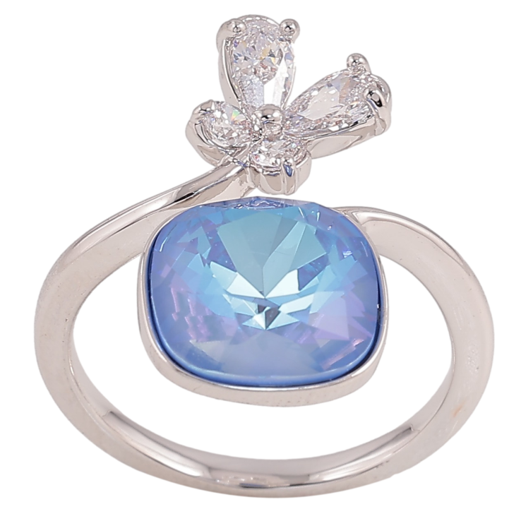 Кольцо Xuping цвет Родий с кр-ми Swarovski "Кристалл Ocean Delite с бабочкой" фото №23 Кольцо Xuping цвет Родий с кр-ми Swarovski "Кристалл Ocean Delite с бабочкой" фото №23