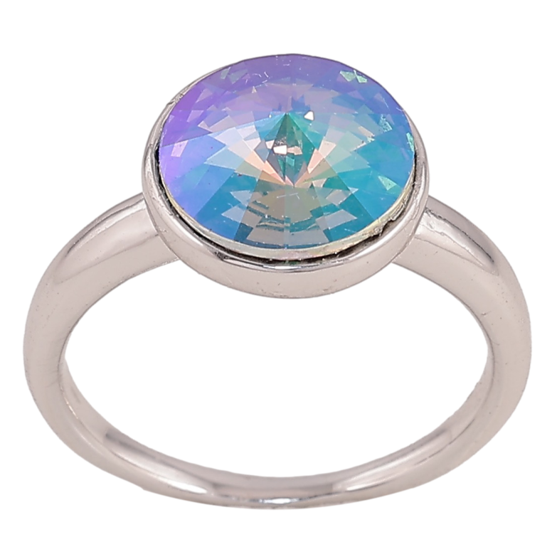 Каблучка Xuping колір Родій з кр-ми Swarovski "Кристал Paradise Shine" ø 12мм фото №1