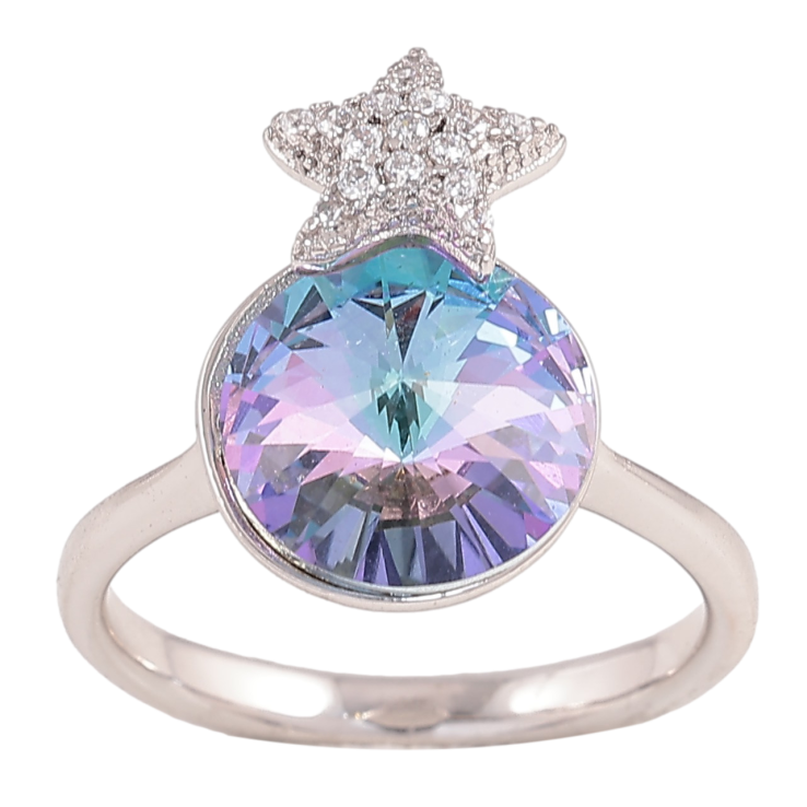 Каблучка Xuping колір Родій з кр-ми Swarovski "Кристал Paradise Shine із зіркою" фото №7 Каблучка Xuping колір Родій з кр-ми Swarovski "Кристал Paradise Shine із зіркою" фото №7