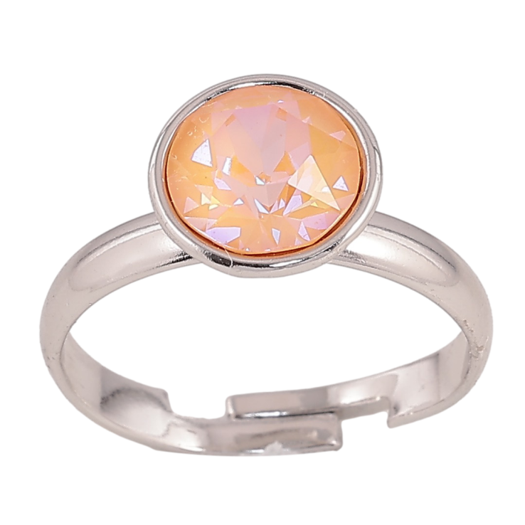Каблучка Xuping колір Родій з кр-ми Swarovski "Кристал Peach Delite" ø 10мм фото №12 Каблучка Xuping колір Родій з кр-ми Swarovski "Кристал Peach Delite" ø 10мм фото №12
