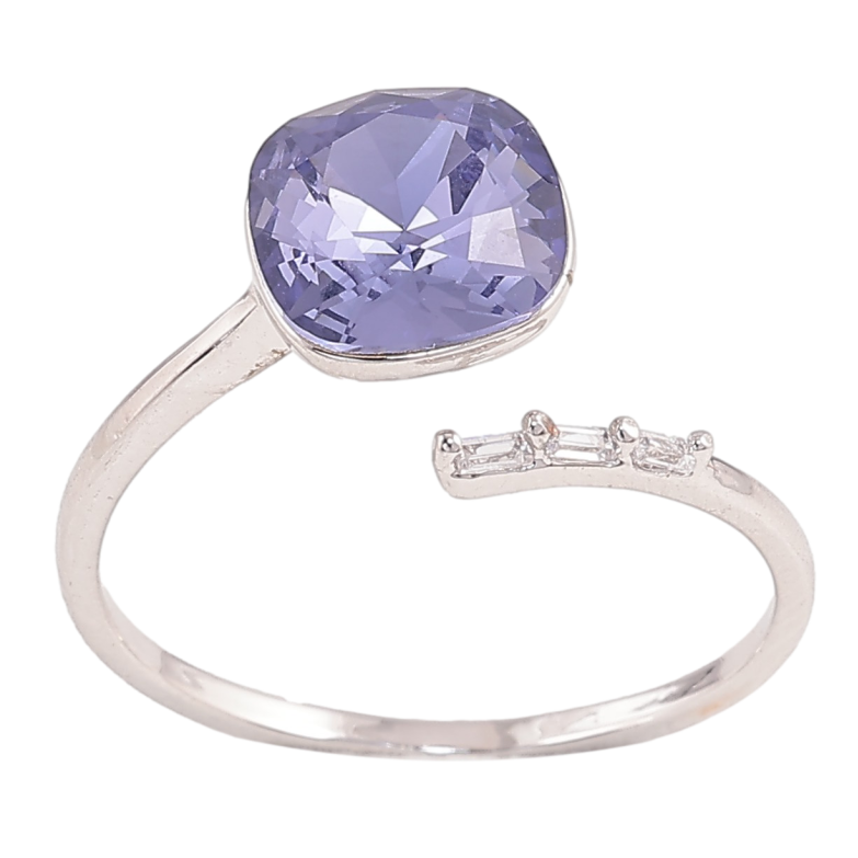 Каблучка Xuping колір Родій з кр-ми Swarovski "Кристал Provence Lavender" фото №2 Каблучка Xuping колір Родій з кр-ми Swarovski "Кристал Provence Lavender" фото №2