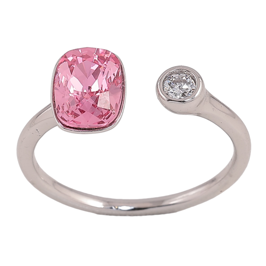 Каблучка Xuping колір Родій з кр-ми Swarovski "Кристал Rose" фото №1 Каблучка Xuping колір Родій з кр-ми Swarovski "Кристал Rose" фото №1