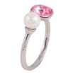 Каблучка Xuping колір Родій з кр-ми Swarovski "Кристал Rose з перлами, ø 6мм, 6х8мм" фото №2