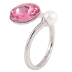 Каблучка Xuping колір Родій з кр-ми Swarovski "Кристал Rose з перлиною, ø 5мм и 11мм" фото №3