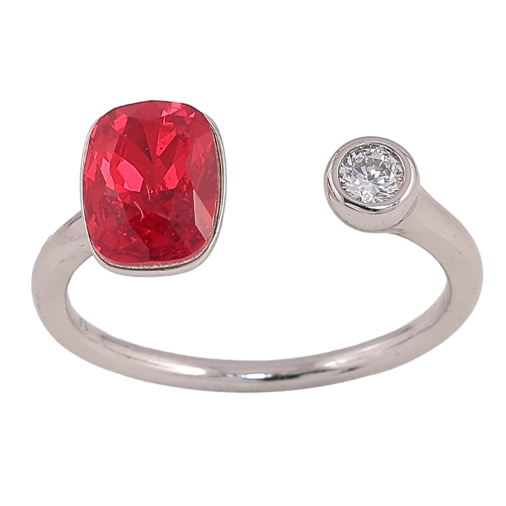 Каблучка Xuping колір Родій з кр-ми Swarovski "Кристал Siam з кристалом" фото №3 Каблучка Xuping колір Родій з кр-ми Swarovski "Кристал Siam з кристалом" фото №3