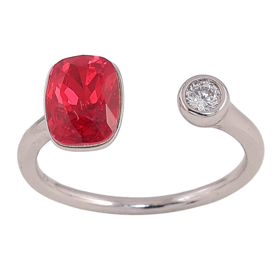 Каблучка Xuping колір Родій з кр-ми Swarovski "Кристал Siam з кристалом" фото №1 Каблучка Xuping колір Родій з кр-ми Swarovski "Кристал Siam з кристалом" фото №1