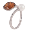 Каблучка Xuping колір Родій з кр-ми Swarovski "Кристал Smoked Topaz з перлиною, ø 10мм та 6мм" фото №3 Каблучка Xuping колір Родій з кр-ми Swarovski "Кристал Smoked Topaz з перлиною, ø 10мм та 6мм" фото №3