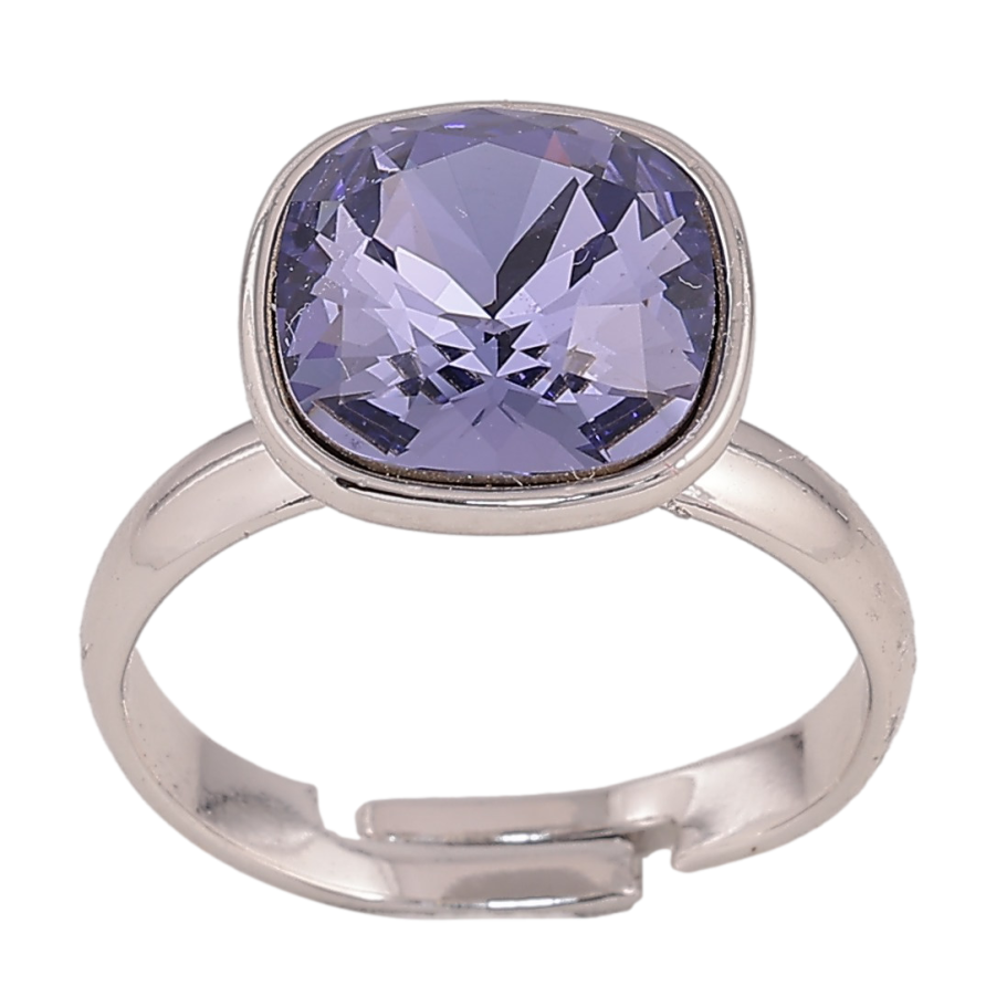 Каблучка Xuping колір Родій з кр-ми Swarovski "Кристал Tanzanite" 12х12мм фото №1 Каблучка Xuping колір Родій з кр-ми Swarovski "Кристал Tanzanite" 12х12мм фото №1