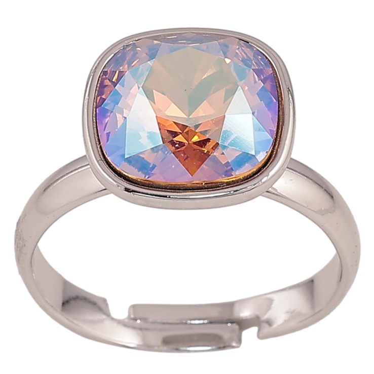 Каблучка Xuping колір Родій з кр-ми Swarovski "Кристал Topaz Shimmer" 12х12мм фото №3 Каблучка Xuping колір Родій з кр-ми Swarovski "Кристал Topaz Shimmer" 12х12мм фото №3