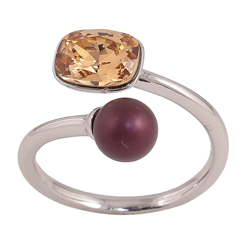 Кольцо Xuping цвет Родий с кр-ми Swarovski "Кристалл Topaz с шариком, ø 6мм, 6х8мм" фото №3 Кольцо Xuping цвет Родий с кр-ми Swarovski "Кристалл Topaz с шариком, ø 6мм, 6х8мм" фото №3