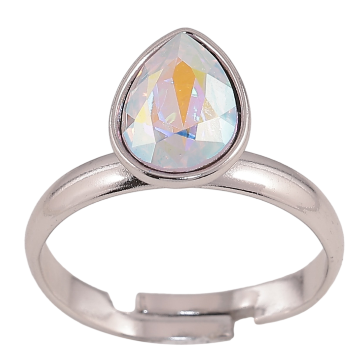 Каблучка Xuping колір Родій з кр-ми Swarovski "Кристальна крапелька АВ" фото №10 Каблучка Xuping колір Родій з кр-ми Swarovski "Кристальна крапелька АВ" фото №10