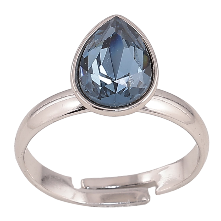 Каблучка Xuping колір Родій з кр-ми Swarovski "Кристальна крапелька Montana" фото №17 Каблучка Xuping колір Родій з кр-ми Swarovski "Кристальна крапелька Montana" фото №17