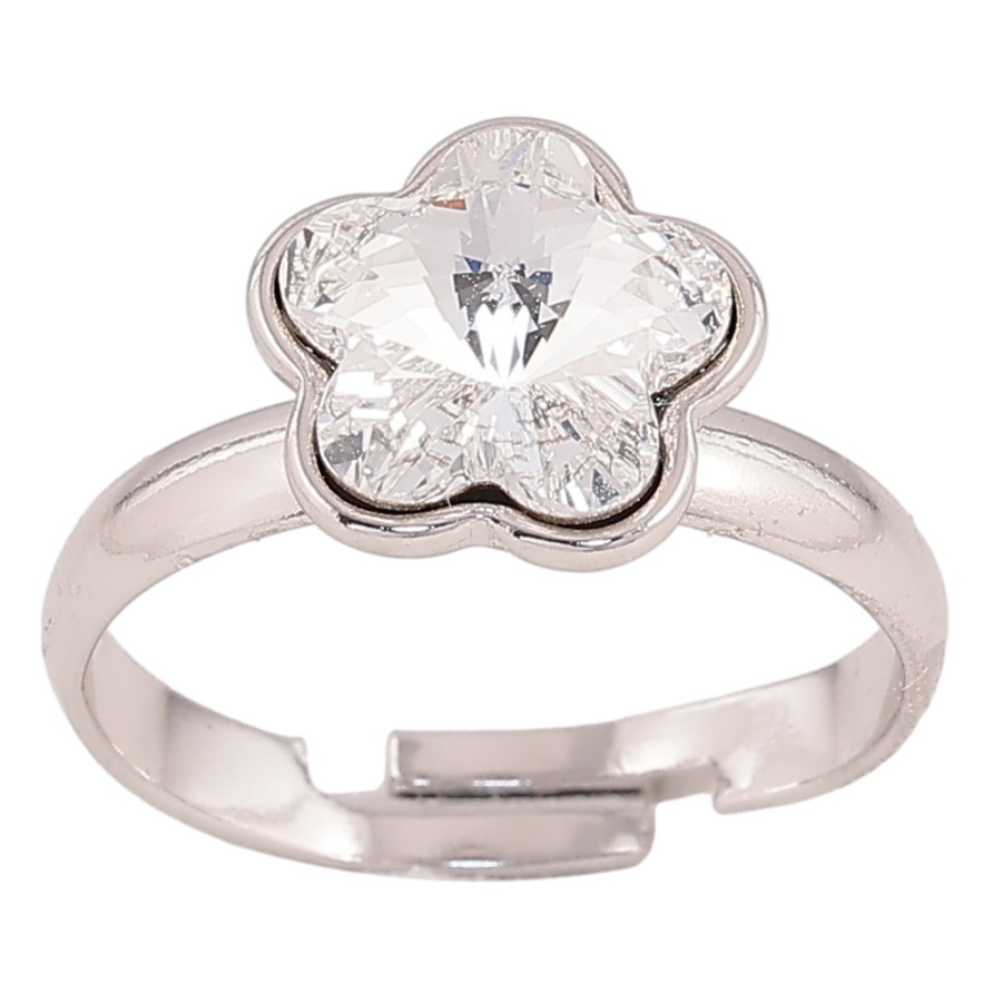 Каблучка Xuping колір Родій з кр-ми Swarovski "Кристальна квіточка Clear" фото №1 Каблучка Xuping колір Родій з кр-ми Swarovski "Кристальна квіточка Clear" фото №1