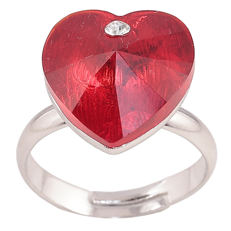 Кольцо Xuping цвет Родий с кр-ми Swarovski "Кристальное сердце  Siam" фото №1